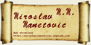 Miroslav Manetović vizit kartica